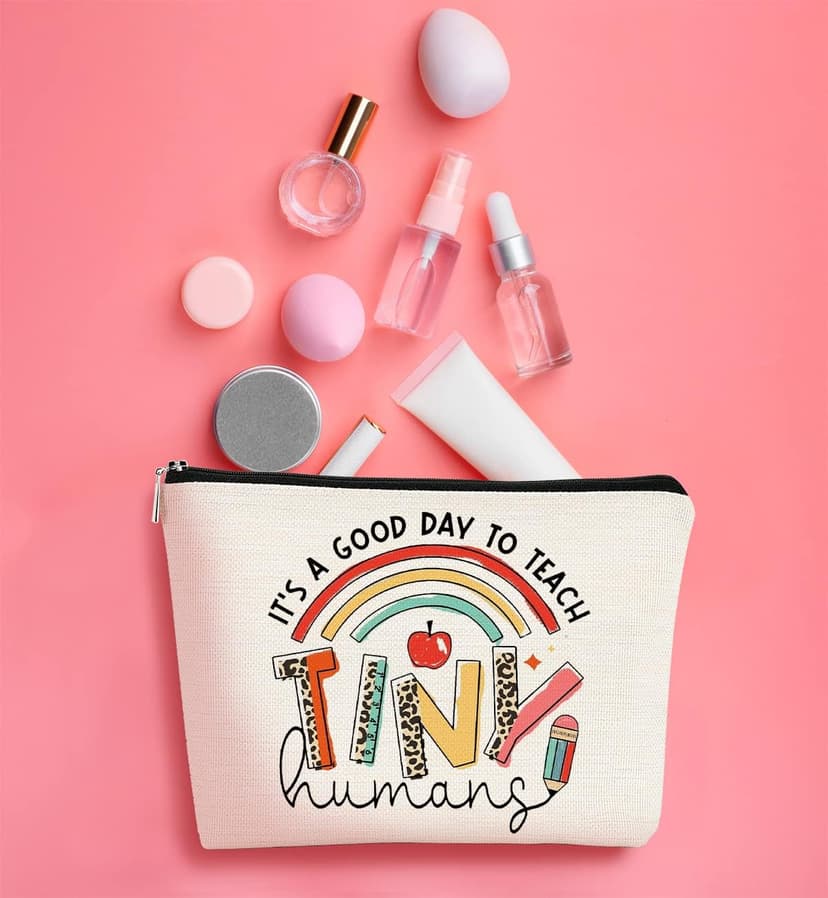 Teacher Appreciation Gifts, Para Gifts Appreciation,Teacher Makeup Bag Must Haves,It's A Good Day to Teach Tiny Human.