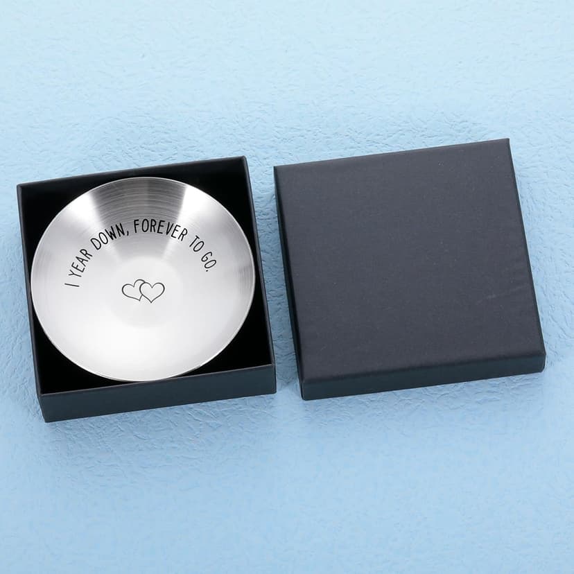 1 Year Anniversary for Him Her One Year Paper Anniversary Ring Holder First Anniversary Wedding Gifts for Husband Wife 1st Anniversary Dating Gift for Couples Boyfriend Girlfriend Birthday Christmas