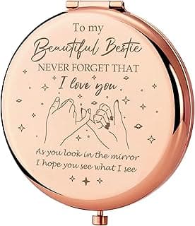Bestie Makeup Mirror - Compact Friendship Gift for Women, Perfect for Sister or Best Friend's Birthday, Graduation or Any Occasion