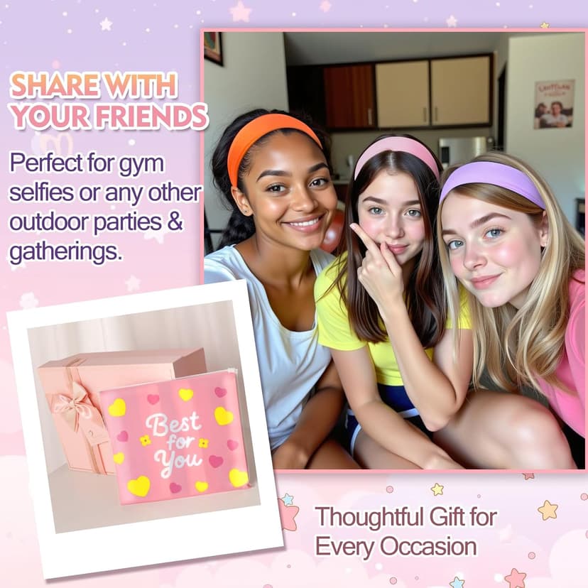 8 Pcs Headbands for Women Girls: Stocking Stuffers Gift for Her Fashion Neon Hair Accessories Head Bands for Women Stretchy Soft hairband Valentines Day Gf Christmas Gifts Easter Basket Stuffers