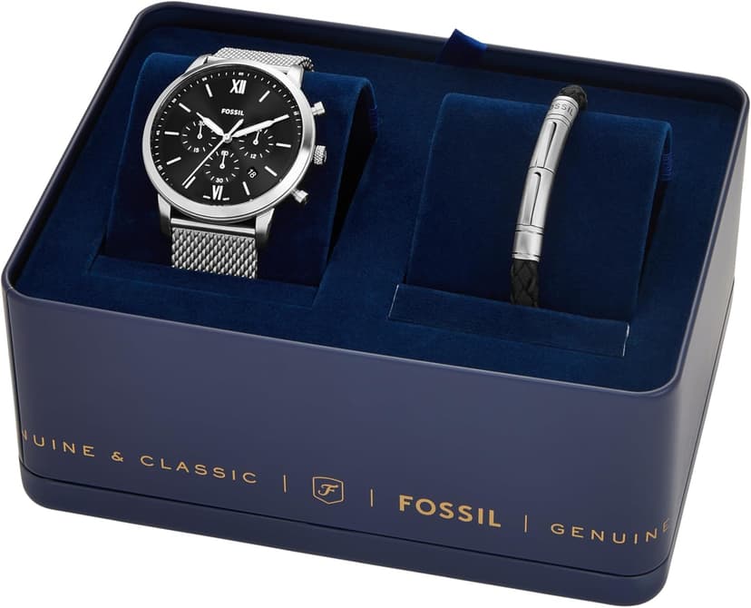 Fossil Men's Neutra Quartz Stainless Steel and Leather Chronograph Watch