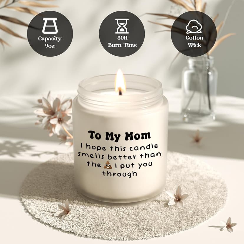 Lavender Scented Mom's Funny Christmas Candle