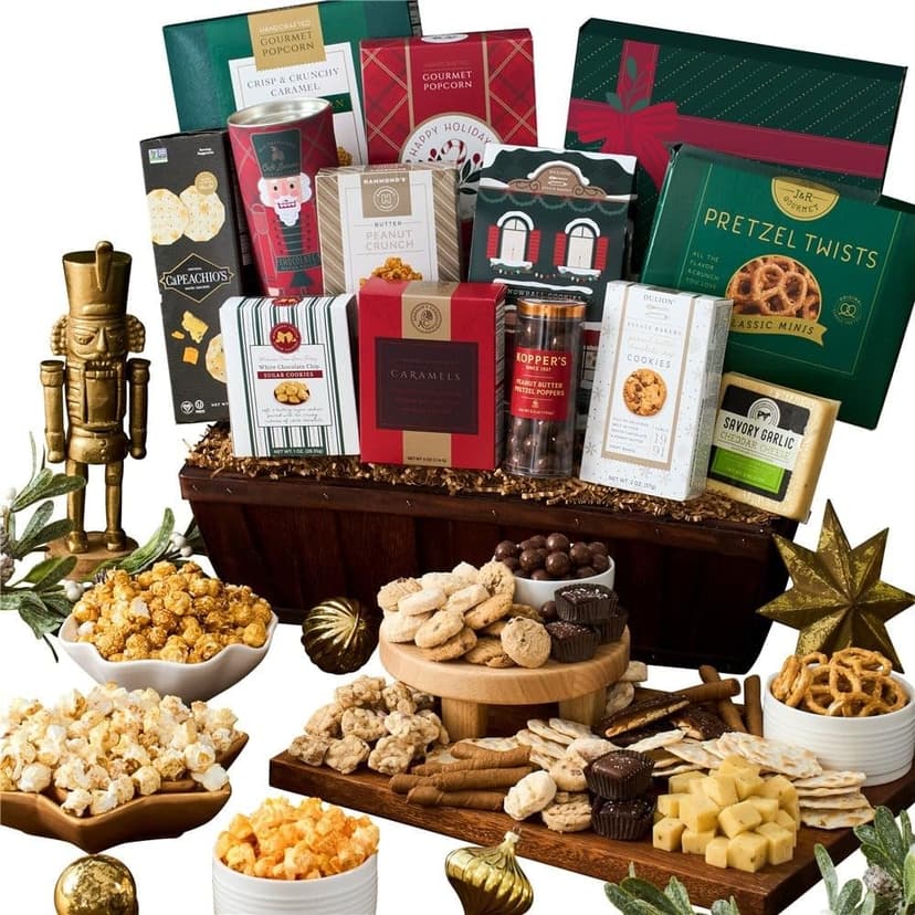 Christmas Basket Gift Deluxe of Holiday Foods by GourmetGiftBaskets.com