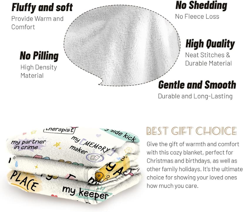 Best Friend Birthday Gifts for Women, Best Friends Blanket, Bestie Gift for Women, Friendship Gifts for Woman, Bestie Birthday Gift for Woman Friendship, Yellow Throw Blanket 60”x50” Inches