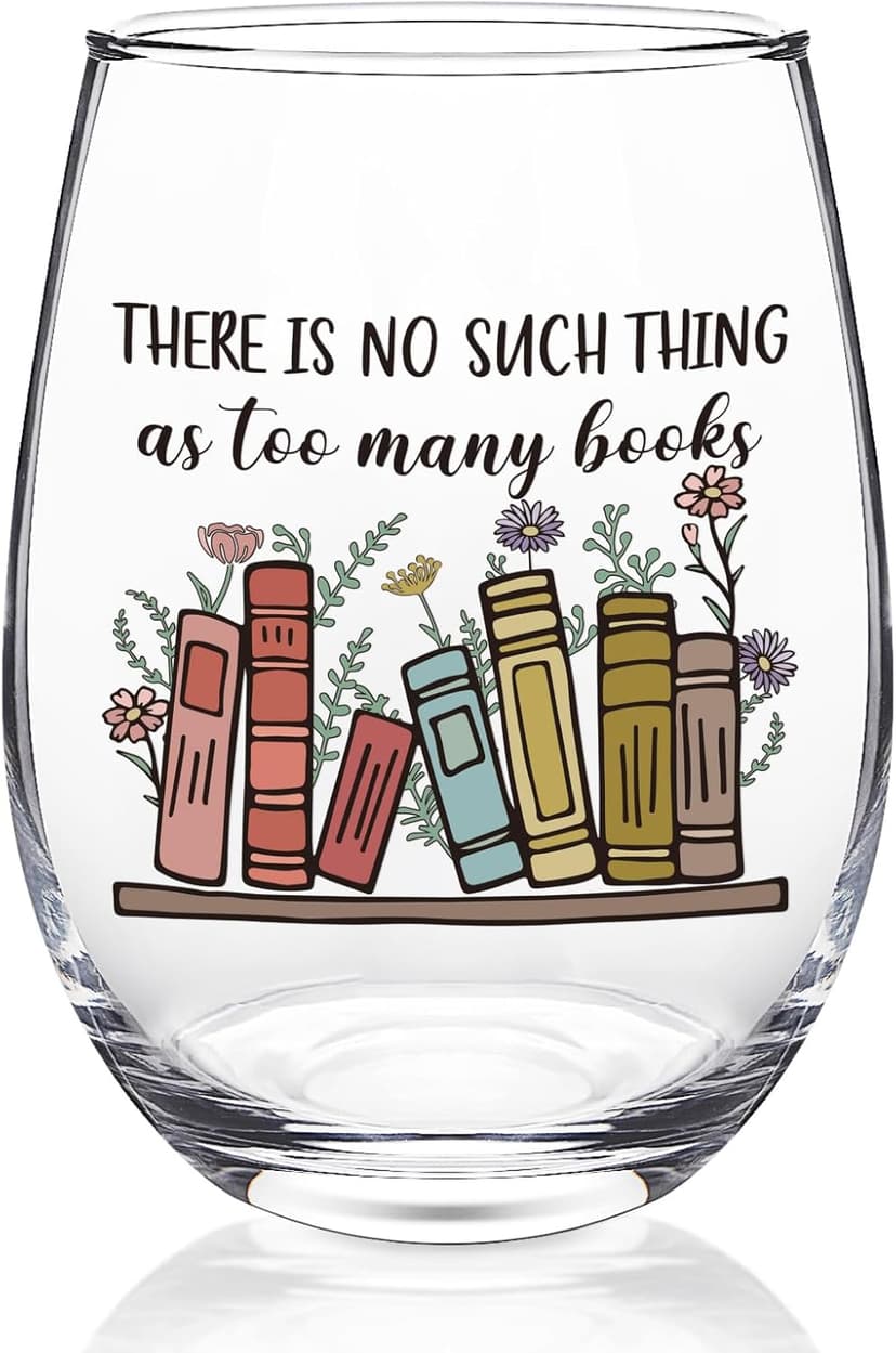 Futtumy Gifts for Book Lovers Women, Book Lover Wine Glasses 17oz, Gifts for Readers Book Lovers, Funny Reading Bookish Book Lovers Gift for Birthday Christmas Mother's Day