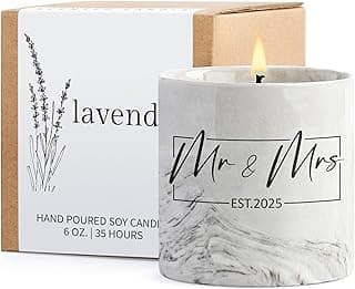 Mr and Mrs Gifts, Wedding Gift for Couples, Newlyweds Wedding Registry Bride and Groom to Be, Bridal Shower Gifts - 6 Oz 2025 New Couple Ceramics Candle