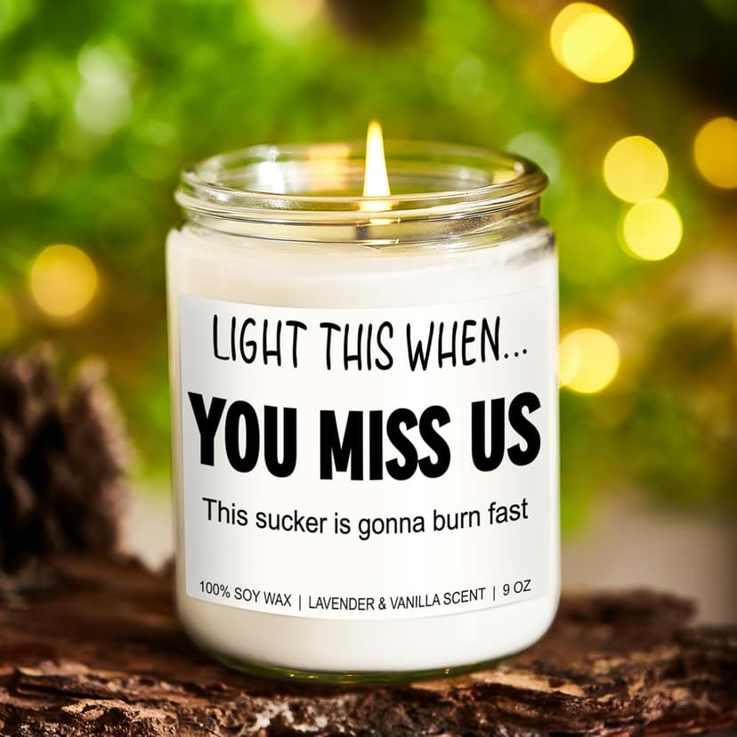 Funny Scented Candle, We Will Miss You, Moving Away Gifts for Friend, Farewell, Goodbye, Going Away Gifts for Coworkers Women, Men, Boss, Coworker Leaving, Retirement Presents - 9 oz