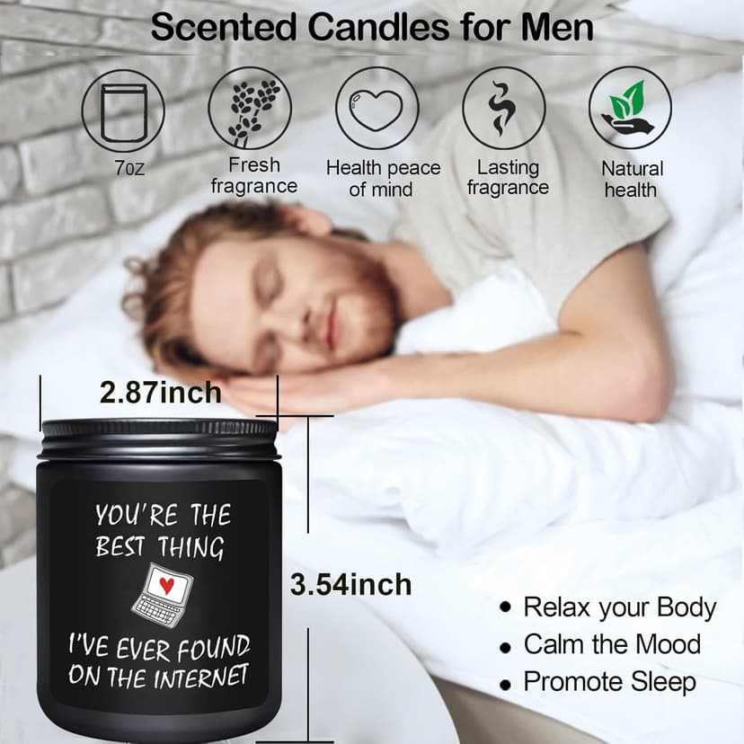 UDIKEFO Funny Gifts for Men, Gifts for Him, Christmas Gifts for Boyfriend Men, Anniversary Romantic Gifts for Him Boyfriend Husband,Candles Gifts for Men, Long Burning & Highly Scented