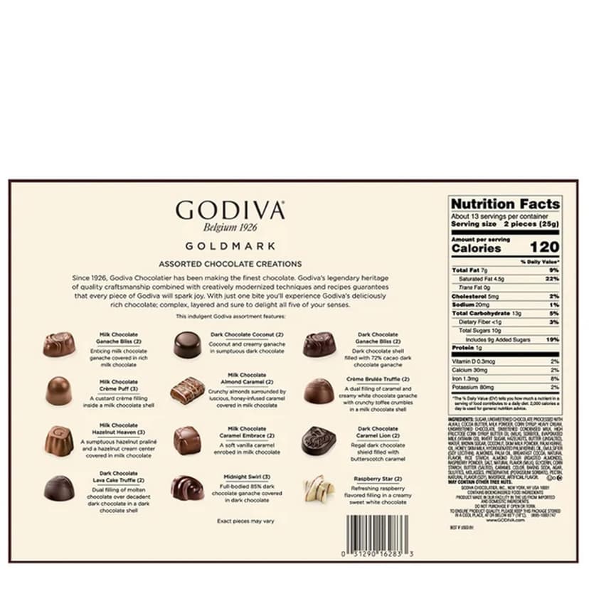 Godiva Belgium Goldmark Assorted Chocolate 10.9 OZ