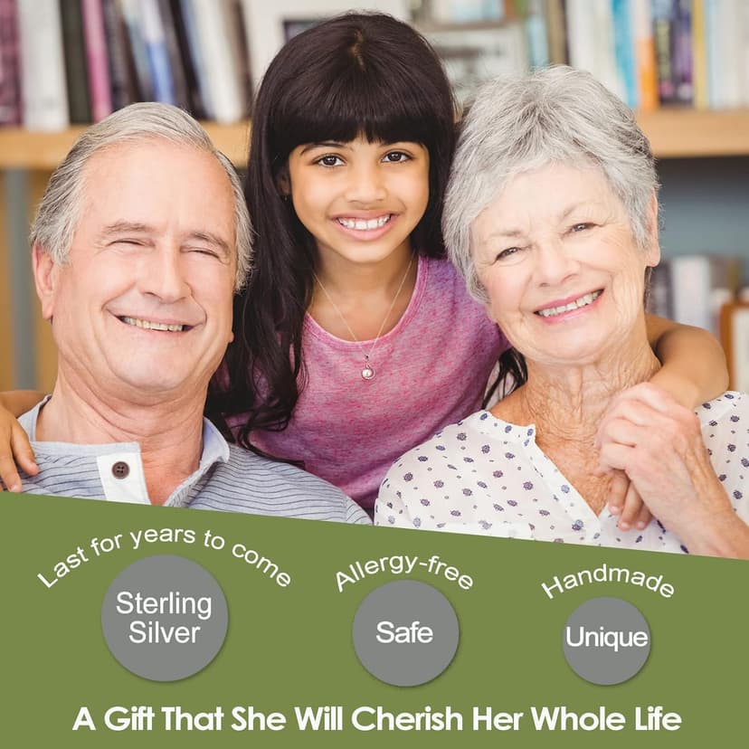 YEETONDA Granddaughter Necklace - Granddaughter Gifts from Grandma, Graduation Gifts for Her, Birthday Christmas Confirmation Wedding Keepsake Jewelry gifts for Granddaughter Teen Girls, Sterling Silver Freshwater Pearl Necklace