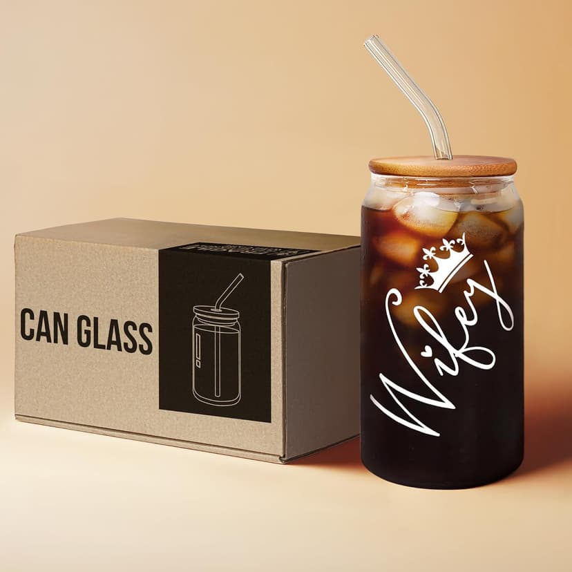 Gifts for Wife from Husband - Wedding Anniversary for Women, Birthday, Mothers Day, Christmas Wife Gifts for Her - Romantic Love Gift for Her - 16 Oz Can Glass