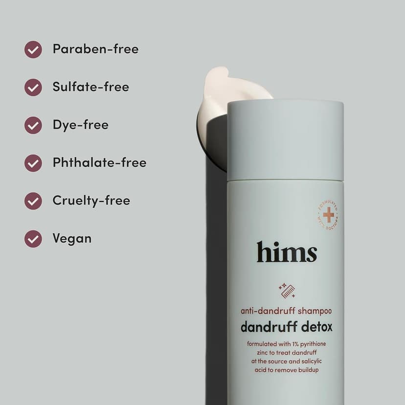 hims Dandruff Detox Anti Dandruff Shampoo, 2 Pack - Anti Dandruff Shampoo for Dry, Itchy Scalp with Pyrithione Zinc 1% and Argan Oil - Paraben Free, Sulfate Free - Evergreen Mint - 2 x 6.4 fl oz