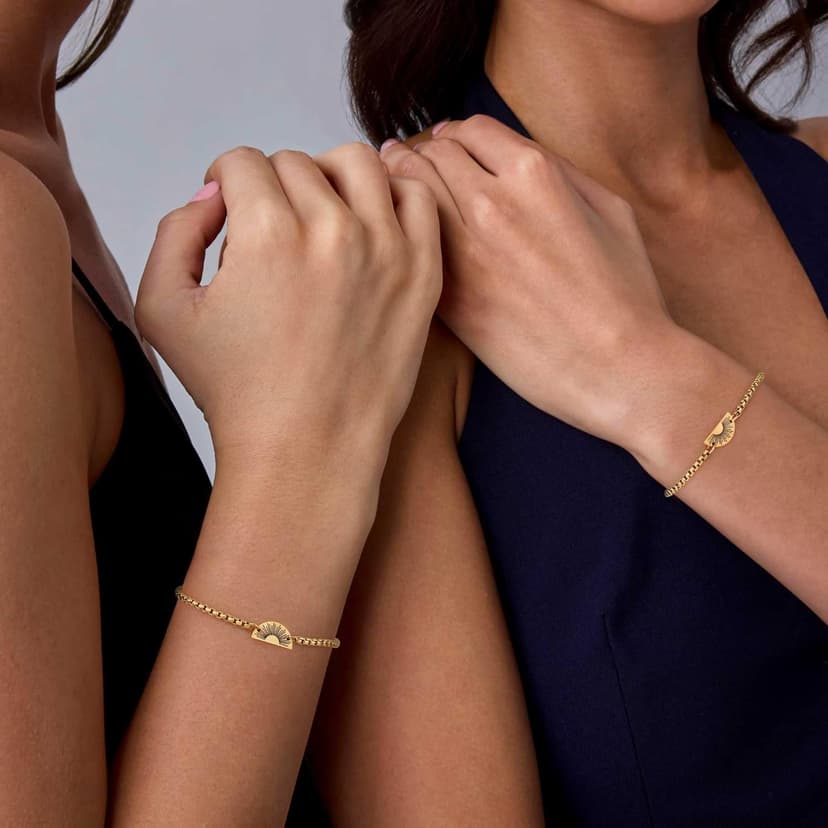 JoycuFF Friendship Bracelets Birthday Gifts for Women Friendship Best Friend Gift Matching Bracelets to My Bestie Sun Bracelet 2pcs