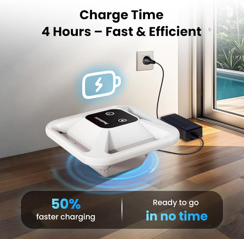 Chasing Hydro 4 Pool Vacuum for Inground Pools | 210-Min Battery Pool Robot for Floor, Wall & Waterline Cleaning | Smart App Control | 5070 GPH Suction Perfect for Pool Opening Season