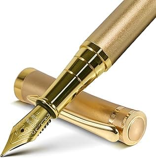 Fountain Pen with Fine Nib | Luxury Gold Finish, Smooth Ink Flow, Complete Set with Ink Cartridges, Converter & Sleeve | Ideal for Professionals, Office, Journaling, and Gifts