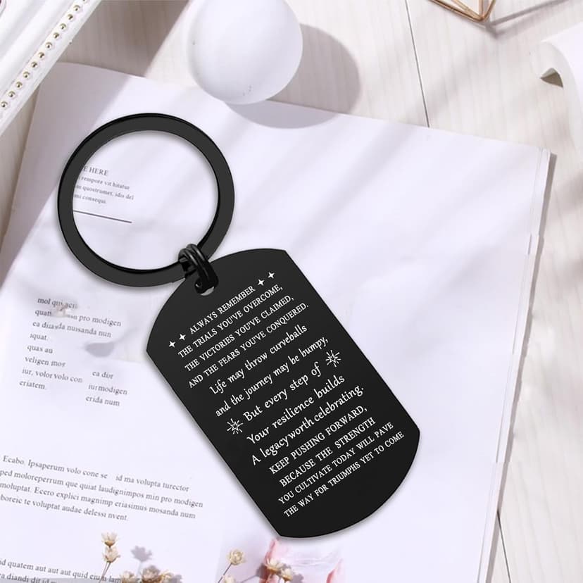 ENGZHI Motivational Keychain for Men, Inspirational Gift for Him, Get Well Soon Encouragement Daily Affirmation Present​
