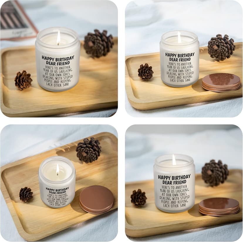 Happy Birthday Gifts for Women - Funny Gift for Best Friend Coworker Classmate Bestie Present Lavender Candle