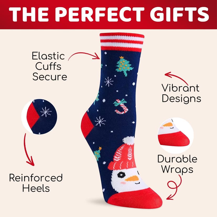 HAPPYPOP Christmas Socks for Kids Adult - Xmas Socks Stocking Stuffers for Boys Girls