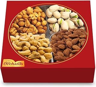 Nuts gift Basket of Cravings Gourmet Nuts Collection, Premium Mixed Nut Gift Box, 4 Sectional.