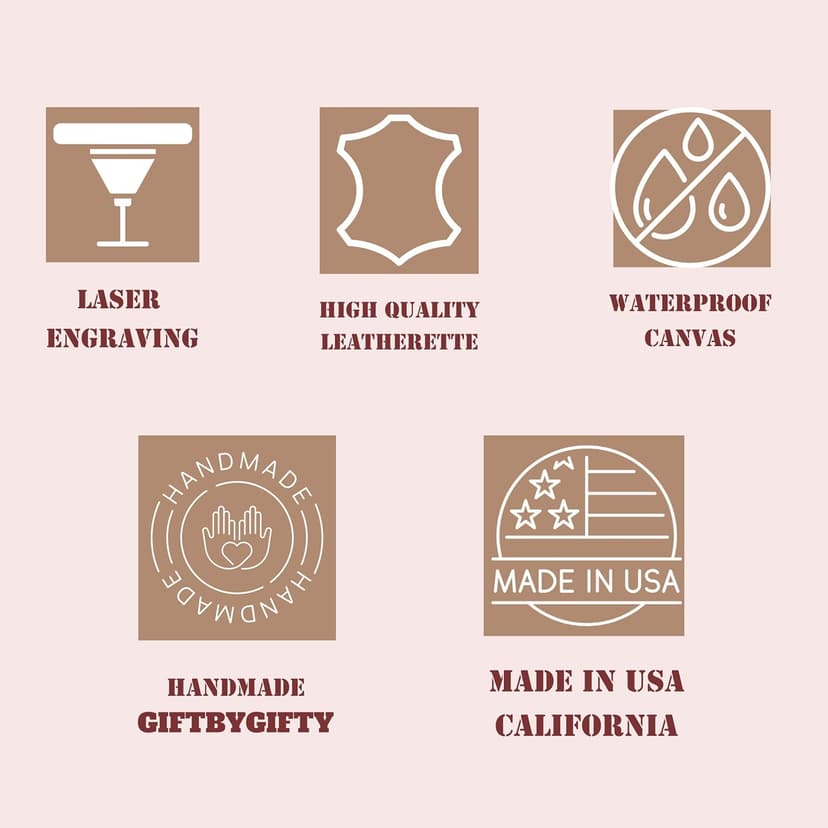 GIFTBYGIFTY Toiletry Bag for Men Personalized, Laser Engraved Initial & Name on Leather, Custom 4 Canvas Colors - Gift for Husband, Dad, Boy Friend, Handcrafted Travel Bag, Waterproof Shaving Dopp Kit