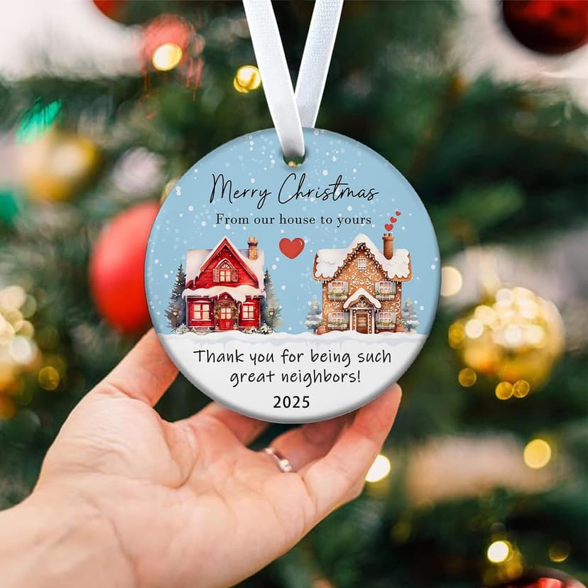 Christmas Ornaments 2025,Neighbor Gifts Merry Christmas Ornament Neighbors Gift Ideas for Neighbors Best Friends Women Boyfriend Girlfriend Xmas Tree Decor(Neighbor Ornaments)