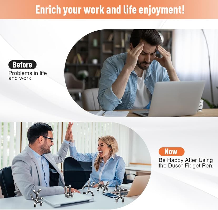 Gifts for Men Fidget Pen, Stocking Stuffers for Teens, White Elephant Gifts for Adults, Anniversary Birthday Gift for Men Him Husband Teenage Boy Brother, Mens Gift for Christmas Multifunction Pen