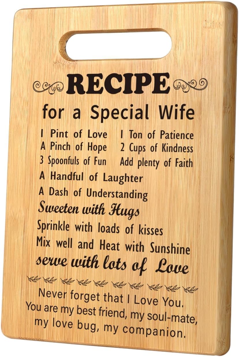 Wife Gifts from Husband, Love Gifts for Wife, Wife Birthday Gift Ideas, Mothers Day Romantic Gifts for Wife to My Wife Gifts, Gifts for Wife Who Has Everything Wife Cutting Board