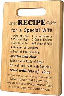 Wife Gifts from Husband, Love Gifts for Wife, Wife Birthday Gift Ideas, Mothers Day Romantic Gifts for Wife to My Wife Gifts, Gifts for Wife Who Has Everything Wife Cutting Board