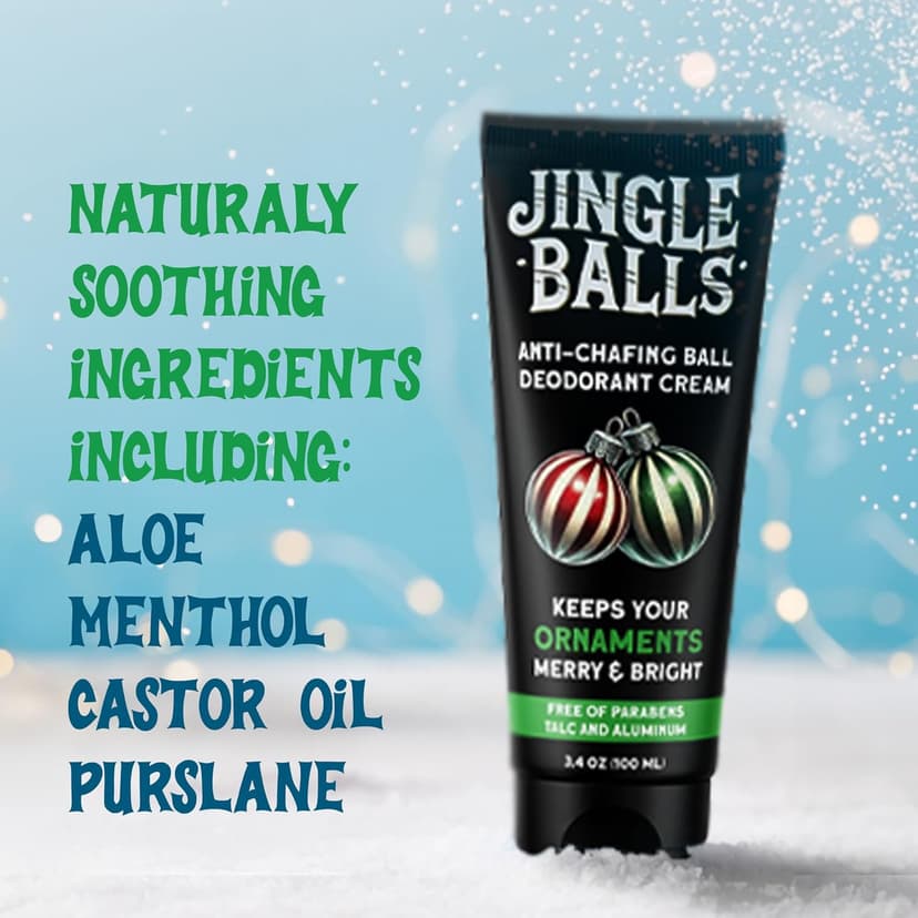 Pelto Jingle Anti-Chafing Cream Ball Deodorant for Men. 2024 Stocking Stuffers for Men Christmas Gifts For Husband Boyfriend, Unique Gifts for Him. White Elephant Gift Dad Boyfriend Secret Santa
