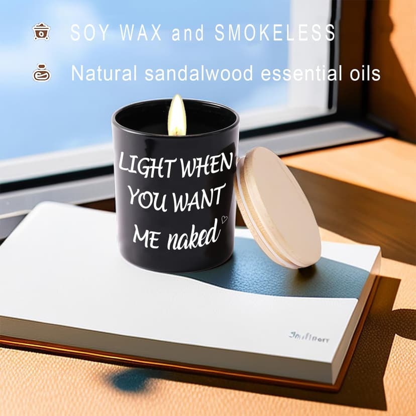 BFJLIFE Gifts for Him Men Funny Unique Anniversary Valentines Day Christmas Birthday Romantic Gag White Elephant Gifts for Boyfriend Husband Men Adults Stocking Stuffers Sandalwood Scented Soy Candle