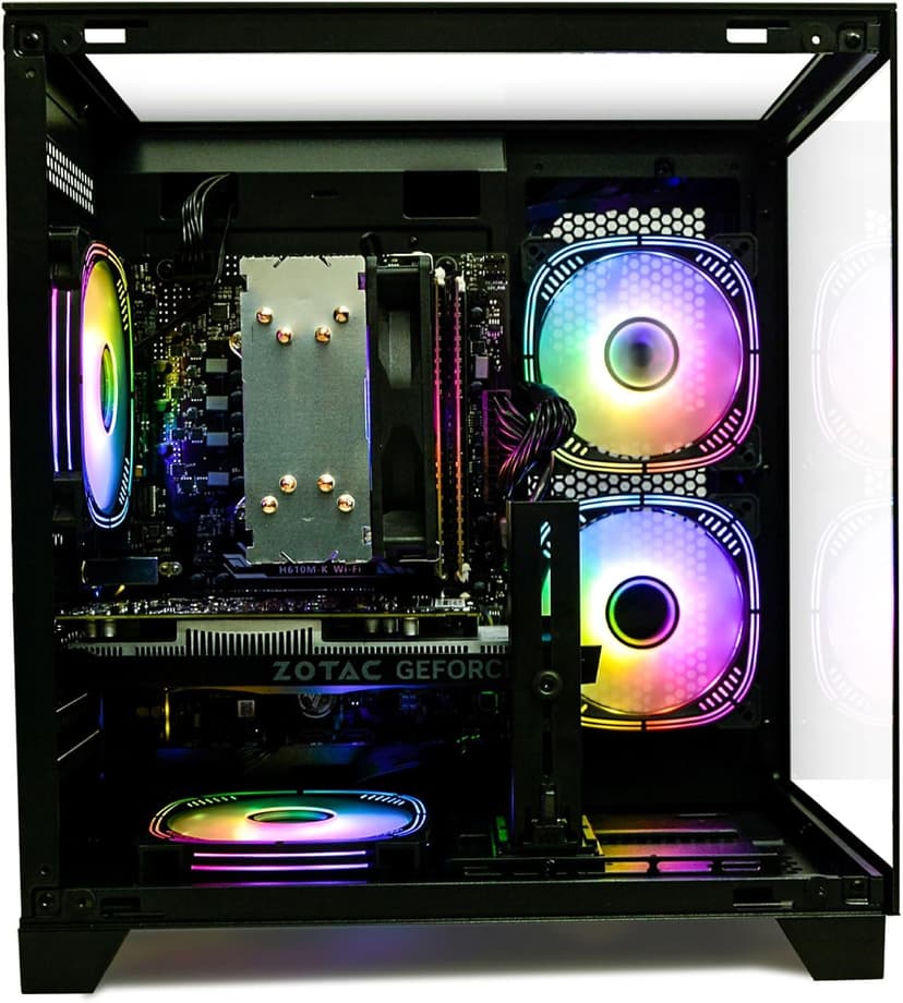 LXZ Gaming PC Desktop, I5-12400F, 2.5GHz, GeForce RTX 3050 6GB, 16GB DDR4 RAM, 1TB NVME SSD, for Gaming and Work, Black