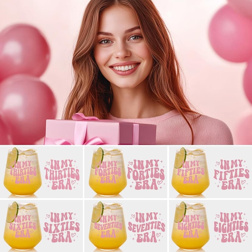 40th Birthday Gifts For Her - In My 40s Era Wine Glass, Best 40th Birthday Gifts For Women, 40 Years Old Gifts For Sister, Son, Daughter, Mom, Best Friend, Birthday Glass For Decorations, 18oz