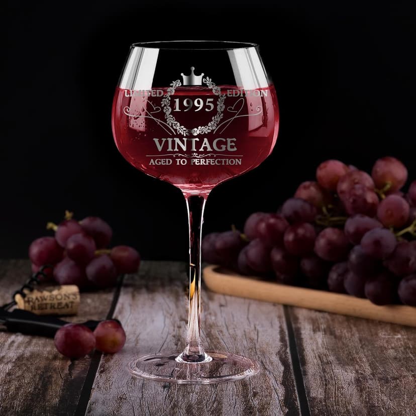 Gumry 30TH Birthday Gifts for Her, Vintage 1995 Engraved Wine Glass, 30 Year Old Birthday Decorations For Women, Funny 30 Bday Gifts Idea For Women, Friends, Daughter, Sister - Turning 30 Present