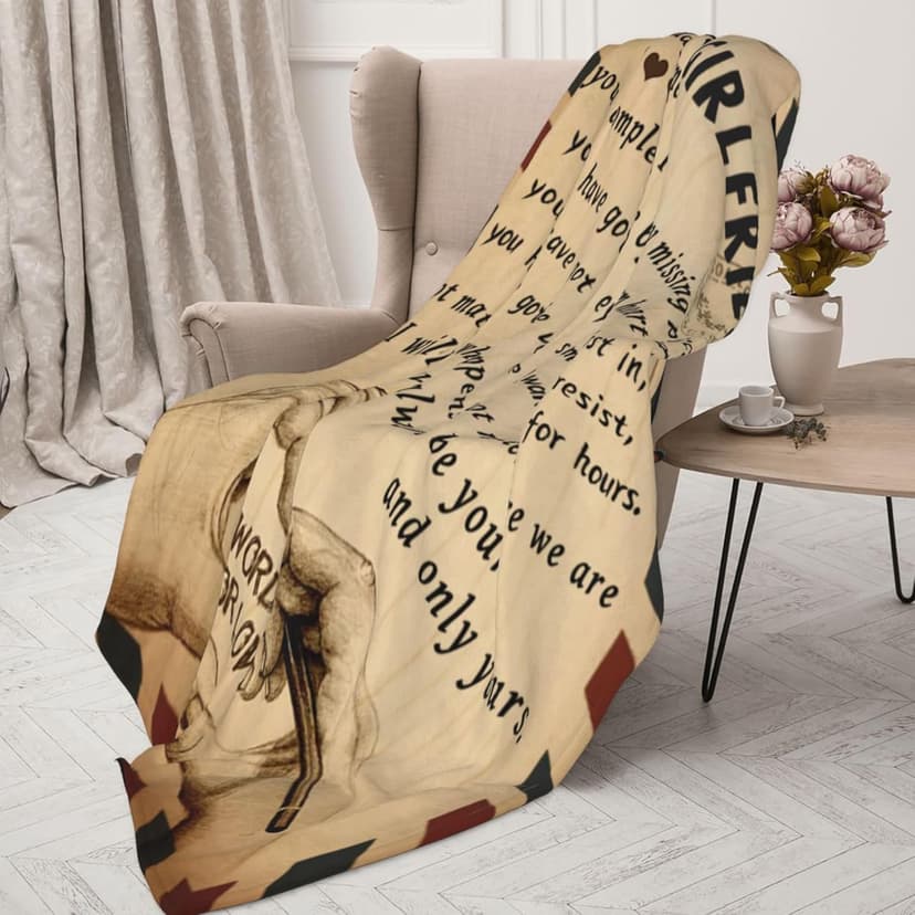 Gifts for Girlfriend to My Girlfriend Blanket Romantic Gifts for Her I Love You Throw Blankets Birthday Anniversary Blankets for Bed Sofa 50"x60"