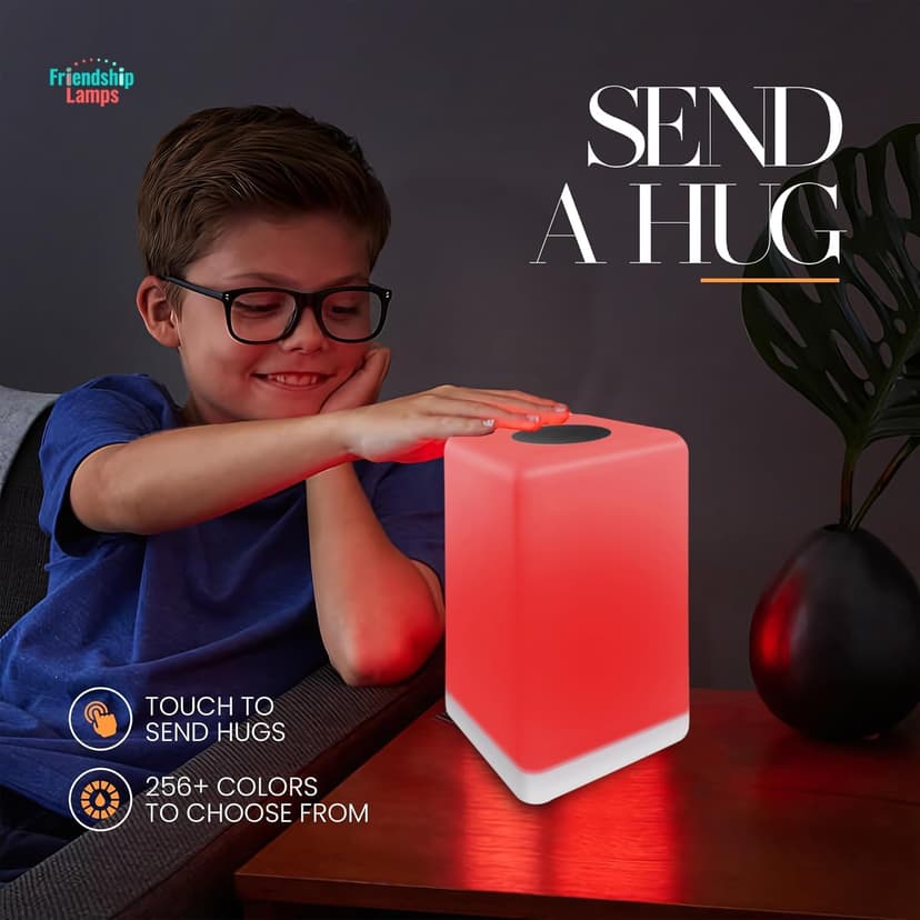 Friendship Lamp FriendLi by Filimin - Subscription Required Wi-Fi LED Light for Long Distance Touch Lamp, Present for Best Friend, Relationship, Family, Unique Gifts, Easy App Setup - Set of 2