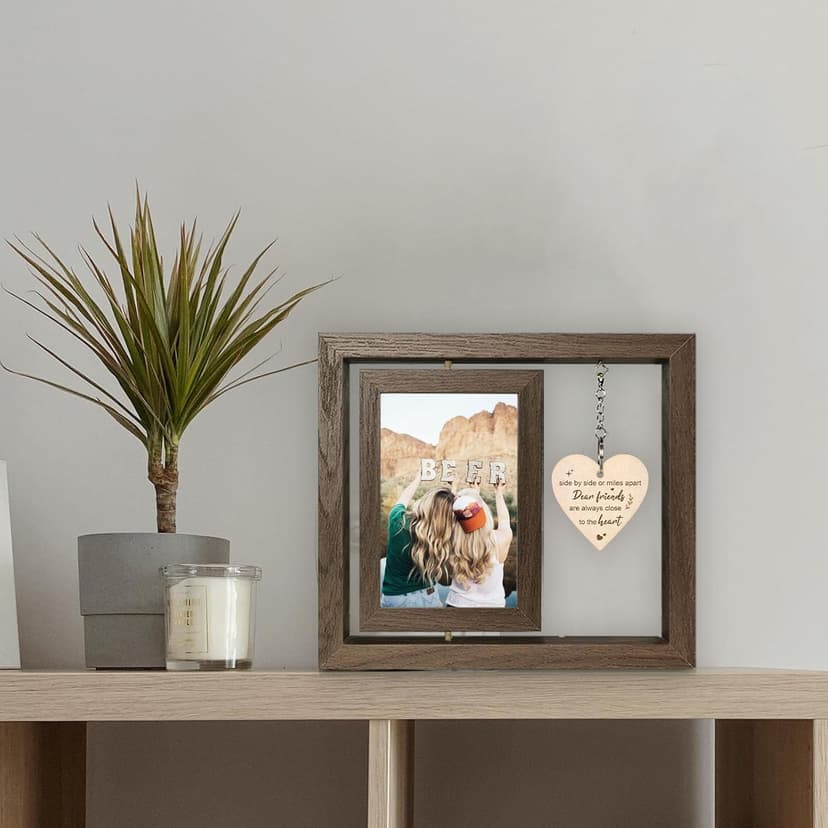 Side by Side or Miles Apart - Dear Friends Are Always Close to the Heart Best Friend Picture Frame Gifts for Long-Distance Friendships Gifts for Women, BFF, Bestfriend, Besties