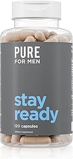 Pure for Men Pure for Men Original Vegan Cleanliness Stay Ready Fiber Supplement | Helps Promote Digestive Regularity | Psyllium Husk, Aloe Vera, Chia Seeds, Flaxseeds | Proprietary Formula | 120 Vegan Capsules