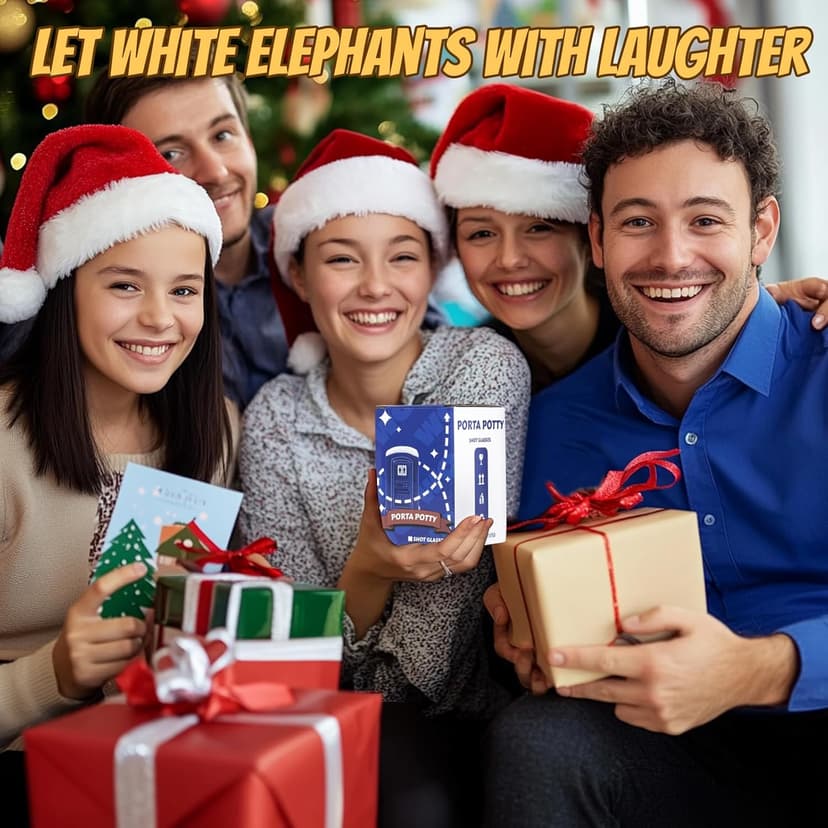 Ceramic Porta Potty Shot Glasses(1 PACK), White Elephant Gift for Adults, Gag Gifts Funny for Adults, Top Choice Secret Santa Gifts for Men, Friends and Coworker