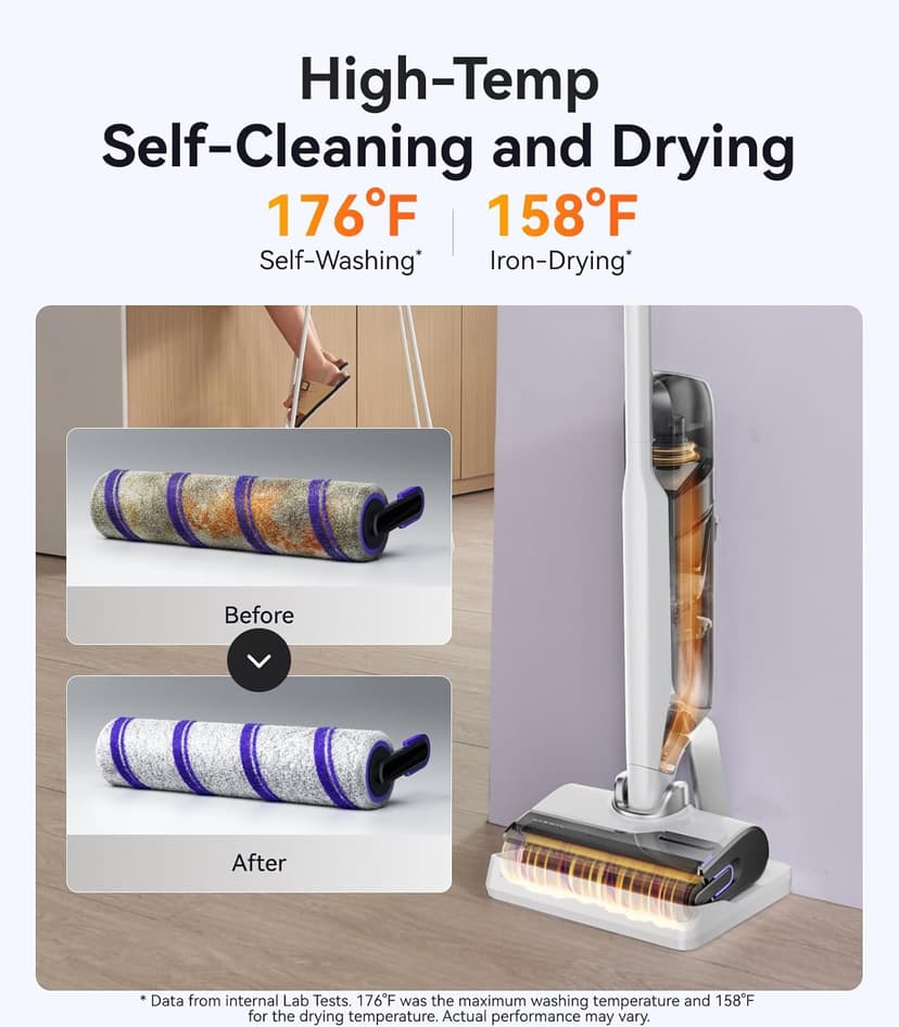 NARWAL S30 Wet Dry Vacuum Cleaner with 20000Pa Suction, 176°F Self-Cleaning, Heated Drying, Disposable Waste Bag, Tangle-Free, Cordless Vacuum Mop for Hard Floors & Edge Cleaning, Easy to Use