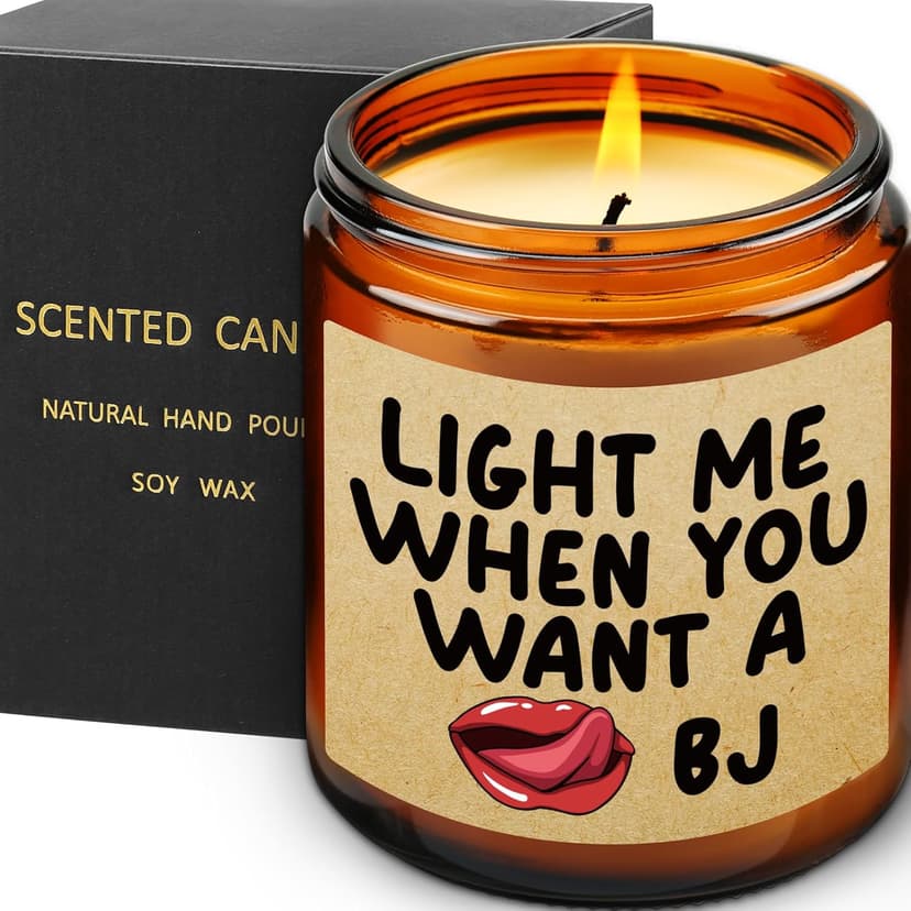 Lavender Scented Candle Gifts for Men, Naughty Candle Gifts for Him, Funny Gift from Wife, Anniversary, Sweetest Day, Valentine's Day, Birthday Gift for Husband, Boyfriend, Fiance Present