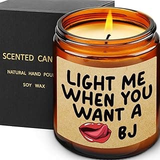 Lavender Scented Candle Gifts for Men, Naughty Candle Gifts for Him, Funny Gift from Wife, Anniversary, Sweetest Day, Valentine's Day, Birthday Gift for Husband, Boyfriend, Fiance Present