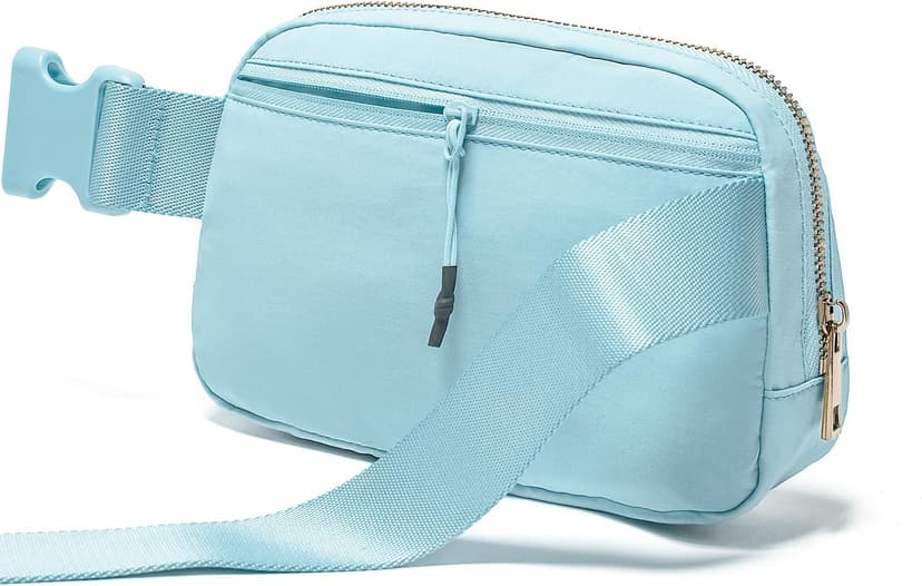 Gitus Gifts for 7 8 9 10 11 Year Old Girls Belt Bag Fanny Pack Crossbody Bags with Initial Letter Patch Birthday Gifts for Daughter Sister Friends Teen girls (Icing Blue-A)