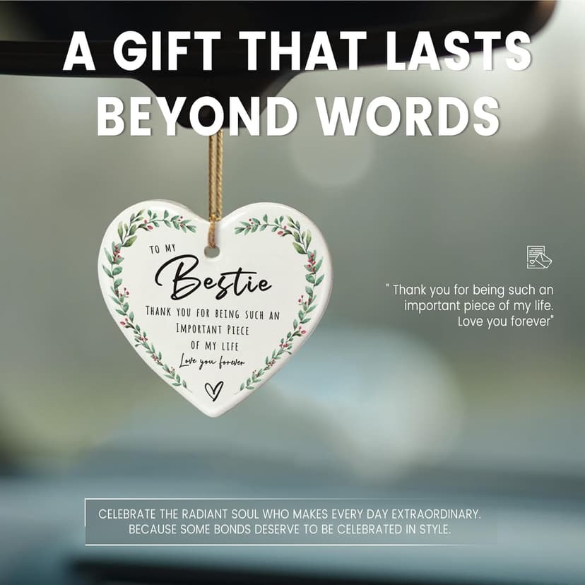 Bestie Gifts for Women Friendship, Best Friend Birthday Gift for Women, Thank You Ornaments, Appreciation Friendship Gifts for Best Friends Lady, BFFs Soul Sister, Bestie Stuff