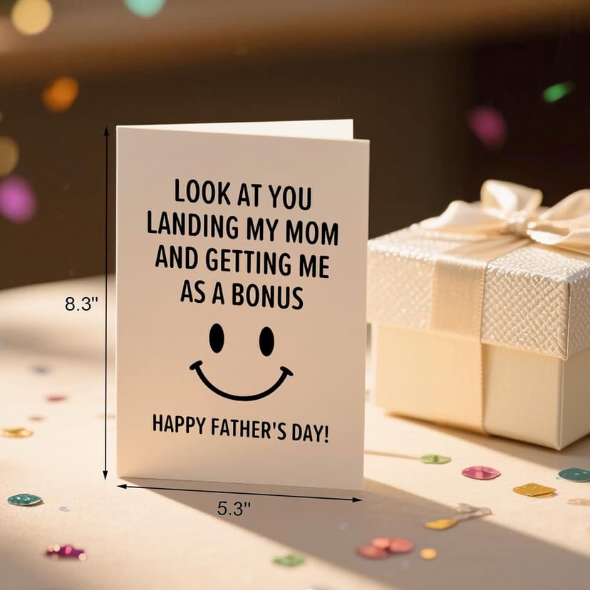 Step Dad Father's Day Gifts, Funny Fathers Day Card from Step Daughter Son Kids, Best Gag Gifts for Stepdad Bonus Dad Who Wants Nothing, Personalized Presents for Dads Father In Law Daddy Gift Ideas