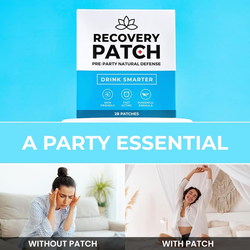 Recovery Patches 28 Pack - Wake Up Refreshed & Energized with Our 100% Natural Ingredients Patch - Individually Wrapped, Skin-Friendly & Waterproof - Enhanced Morning Formula