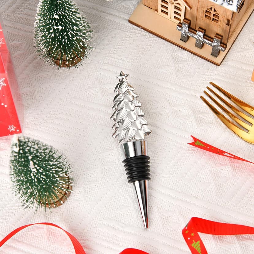 Christmas Wine Bottle Stoppers Set of 2, Wine stoppers for Christmas Thanksgiving Halloween and Easter Decorative, Xmas Wine Stoppers Gift for Hostess - Wine Corker/Wine Bottle Sealer