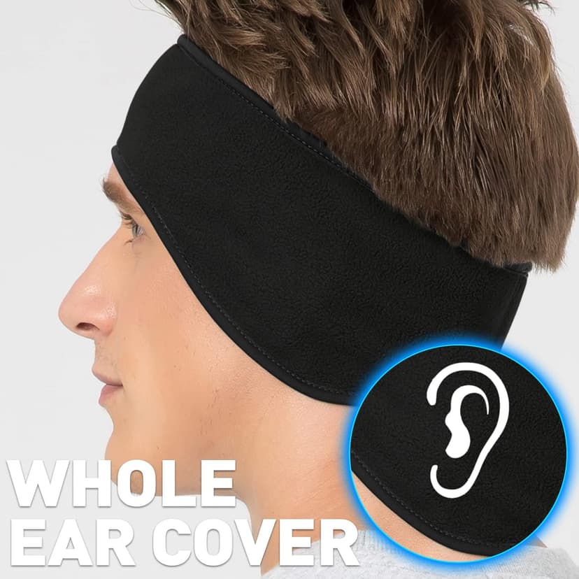 JOEYOUNG Fleece Ear Warmers for Men Women Kids - Winter Headband Ear Muffs Ear Covers for Cold Weather Running Cycling Ski