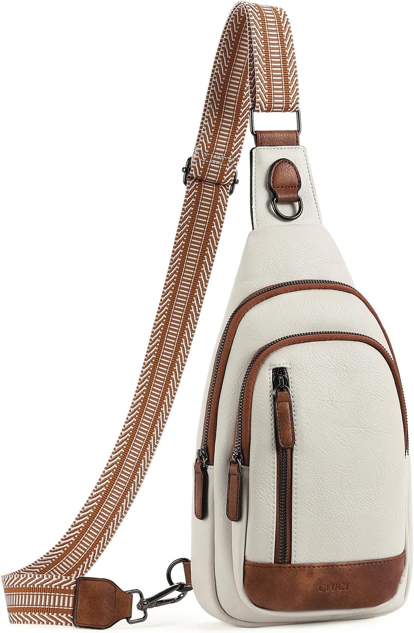 CLUCI Crossbody Bags for Women Men,Leather Sling Bag Cross Body Backpack for Woman Gifts for Women Birthday Unique