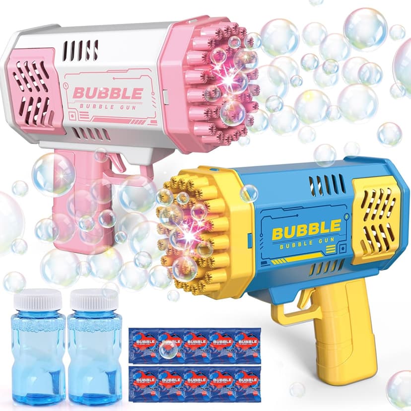 JONEG Toys for 3-8 Year Old Boys Girls: 2 Pack Bubble Machine for Kids with Bubble Solution, Gifts for 3 4 5 6 7 8 Years Old Boy Birthday Toy for Kid Toddlers Ages 4-6 Outdoor Wedding Bubbles Wands