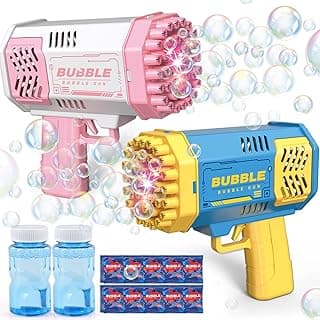 JONEG Toys for 3-8 Year Old Boys Girls: 2 Pack Bubble Machine for Kids with Bubble Solution, Gifts for 3 4 5 6 7 8 Years Old Boy Birthday Toy for Kid Toddlers Ages 4-6 Outdoor Wedding Bubbles Wands